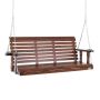 Wooden Porch Swing Bench 5.5 Feet, Brown, 880 Pounds Load Capacity