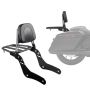 Motorcycle seat backrest with luggage rack, honda rebel CMX 1100, black, 445 mm
