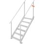 Aluminum boat dock ladder, adjustable, 43-51 inches, 6 steps