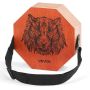 Wooden cajon drum with internal guitar strings, 29.5x29.5x10 cm