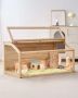 Wooden dwarf hamster cage, 48x20x20 inches, ventilated, with opening top