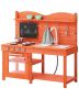 Children's wooden kitchen for outdoor games with accessories