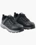 Men's black sports shoes with steel toes, size 11.5
