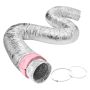 Dryer Vent Hose, Insulated Flexible Duct 152.4 mm, 7.62 m, with Clamps, Triple Layer Protection, R-6.0