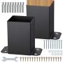 Post holders 101.6x101.6 mm, black, 2 pcs., wooden anchors for deck railings