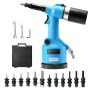 Pneumatic hydraulic riveter, 20.2 kn, 13 bit set