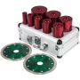 Diamond core bit set for tiles and stoneware, 8 pcs.