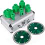Diamond hole saw set with M14 threads, 6 pieces