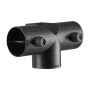 Diesel heater 59 mm T-shaped 3-way connector with rotary valves, black