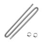 Exhaust hose, 1980 mm, stainless steel, for diesel heaters, with clamps