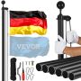 30ft Black Aluminum Flagpole Kit for Outdoor