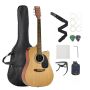 Cutway 41 inch natural acoustic guitar for beginners adults