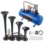 Train signal set 4 trumpets, 150 db, 12V air compressor, 6 L tank