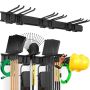 Garage tool organizer on the wall, 362.9 kg, 6 hooks, 3 rails