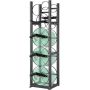 Refrigerant cylinder rack with gas holders, 12.8x13x47 cm
