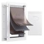 Pet door with metal frame, white, 9.3x13.2 cm, locking system