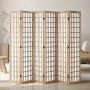 Wooden Japanese folding room divider, 6 panels