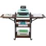 Heat press stand with charging station, 3-tier, brown