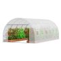 Tunnel greenhouse with galvanized steel frame, 19.4x9.7x6.5 feet, with windows and zippered door