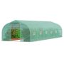 Tunnel greenhouse with galvanized steel frame, 29.5x9.8x6.6 feet, green PE roof