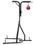 Steel adjustable height punching bag and speed bag stand for home gym