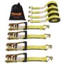 Ratchet tie down straps 2"x27", 4 pcs., 10000 lbs. breaking strength