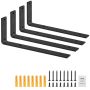 Steel L-Shaped Shelf Bracket, 10x6 inches, Matte Black, 4 pcs.