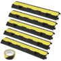 Rubber cable protection ramp, 2 channels, 98x24x4.5 cm, 12000 lb load capacity