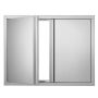Grill door 787x609 mm, stainless steel, double recessed exterior door