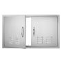 Grill door 914x534 mm stainless steel double vertical exterior door