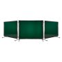 Welding screen with frame, 3 panels, dark green, 1.74x2.34 m, vinyl, casters