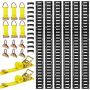 E-track mounting rail set, 6 pcs., 1.5 m, with tension straps