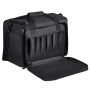 Shooting range bag for 3 pistols, black, with 2 dividers and 6 magazines
