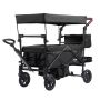 Tandem stroller for two with canopy, black, foldable