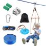 Zipline set for outdoor fun, 52 feet, up to 500 pounds, with safety harnesses and seat