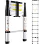 Telescopic aluminum ladder 320 cm, foldable, with non-slip feet
