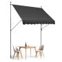 Retractable Patio Awning 98x47 Inch, Adjustable, Black, for Outdoor Patio
