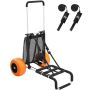 Foldable beach cart, 165 kg, large solid wheels, adjustable height