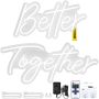 Neon sign "better together", dimmable, white, 24"x10" and 17"x9"