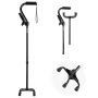 Quadruple walking stick, 10-level adjustable, aluminum, stable base