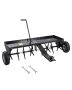 Towed lawn aerator, 48 inches, with iron spikes and plug