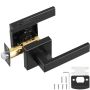 Passage door handle, matt black, universal, left/right, non-locking