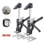 Metal hand jack with magnetic level, 180 mm, 2 pcs., black