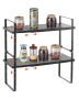 Adjustable Kitchen Cabinet Shelf Organizer, Black, 2 Tiers