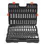 Socket set 163 pcs, SAE and metric, CR-V steel, for mechanics