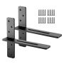 T-shaped steel shelf brackets, 2 pcs., 90 kg load capacity