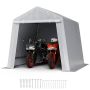 Outdoor storage shed, 8x8 feet, waterproof, gray, with door and ventilation