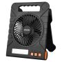 Rechargeable 10000 mah solar fan with LED light, 18 cm, 4 speeds, USB