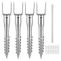 Ground anchors without digging, steel, 4 pcs., 10x7x70 cm, U-shaped post holder