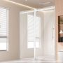 Frameless sliding shower door, 58-59 cm x 190.5 cm, tempered clear glass, 8 mm, chrome